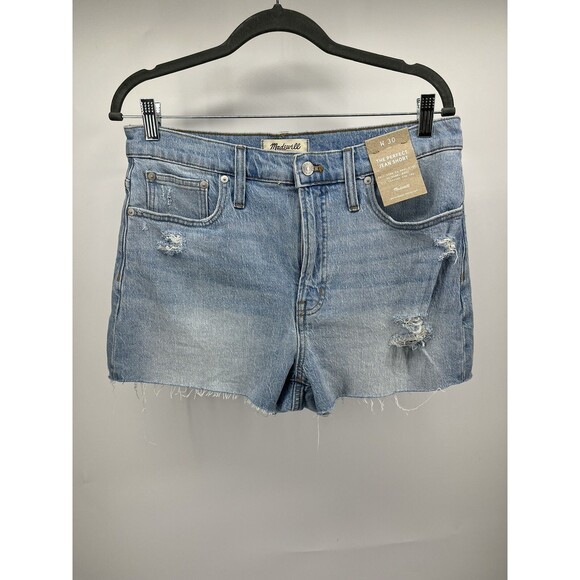 Madewell Pants - Madewell Womens Size 30 The Perfect Jean Short Blue Denim NWT High Rise Raw Hem